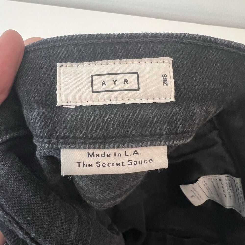 AYR The Secret Sauce High Rise Wide Straight Jeans Date Night Black Wash 28S - Picture 4 of 8
